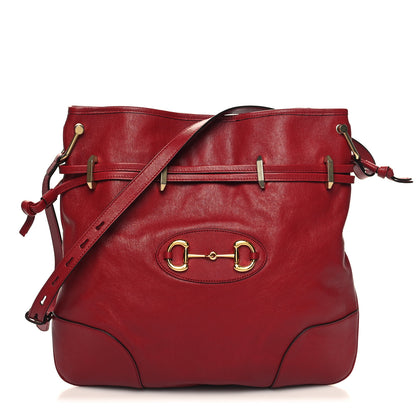 Gucci Sakai Be Green Calfskin Horsebit 1955 Cinch Top Messenger Bag New Cherry Red 1 of 10