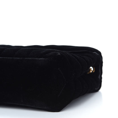 Saint Laurent Velvet Y Quilted Monogram Small Loulou Chain Satchel Black 8 of 12