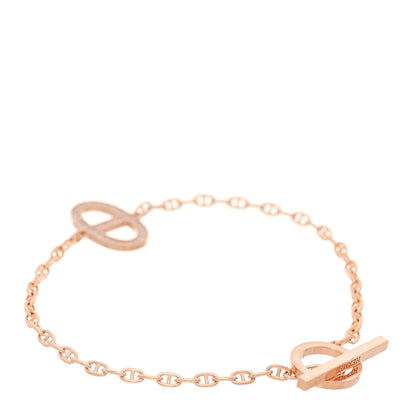 Hermes 18K Rose Gold Diamond Chaine D'Ancre Contour Bracelet ST 2 of 5