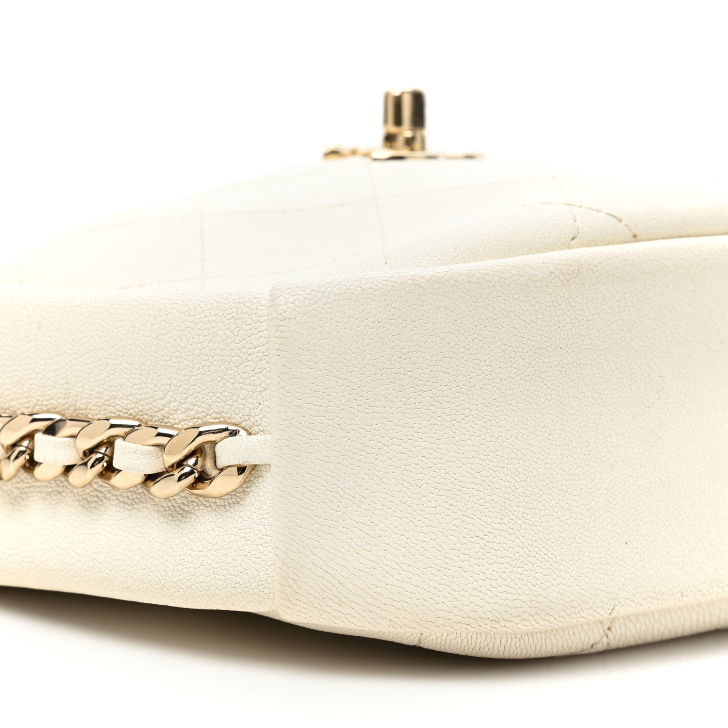 Chanel Goatskin Quilted Small Casual Trip Camera Case White 9 of 13