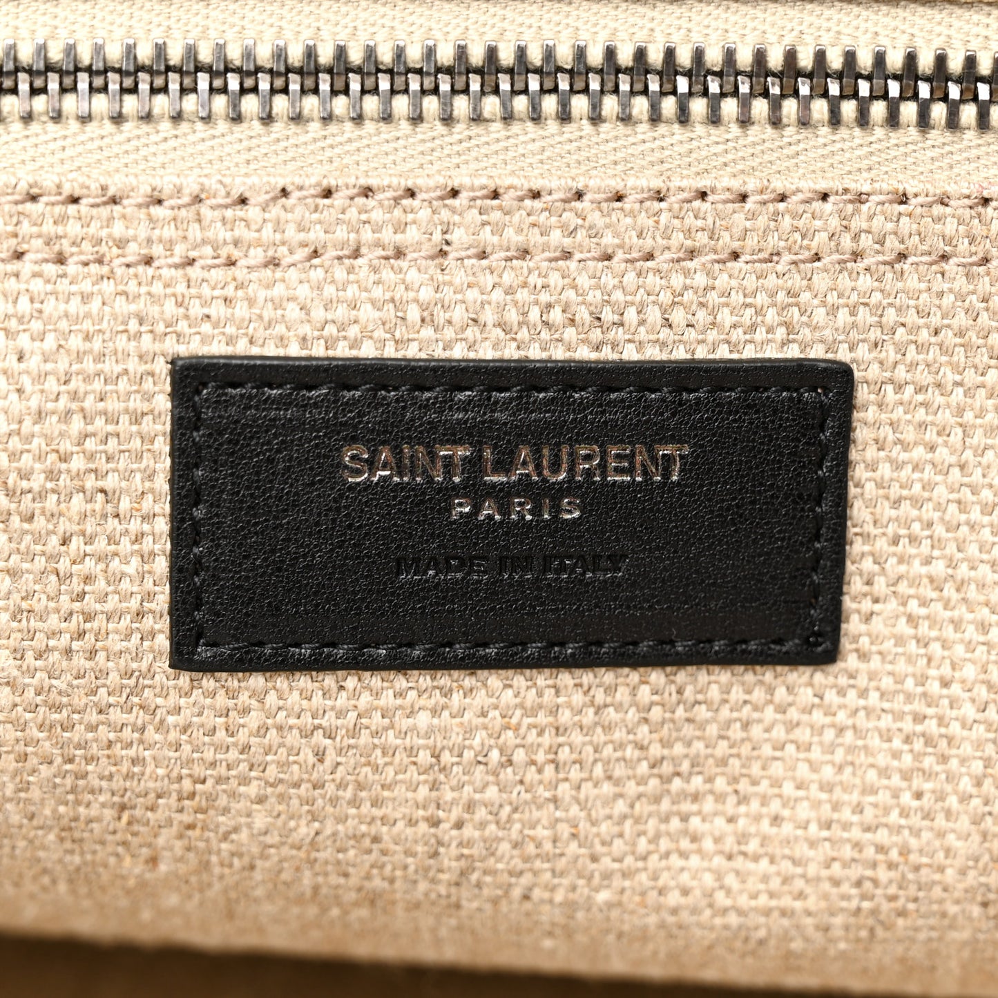 Linen Calfskin Rive Gauche Tote Optic White