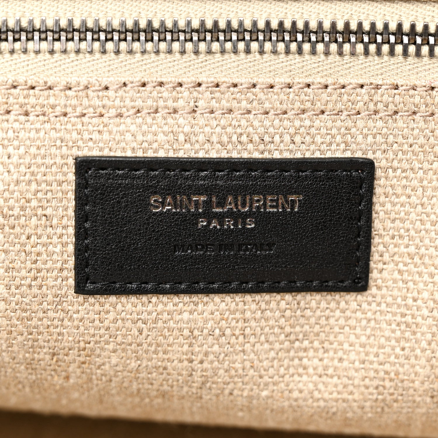 Saint Laurent Linen Calfskin Rive Gauche Tote Optic White 6 of 14