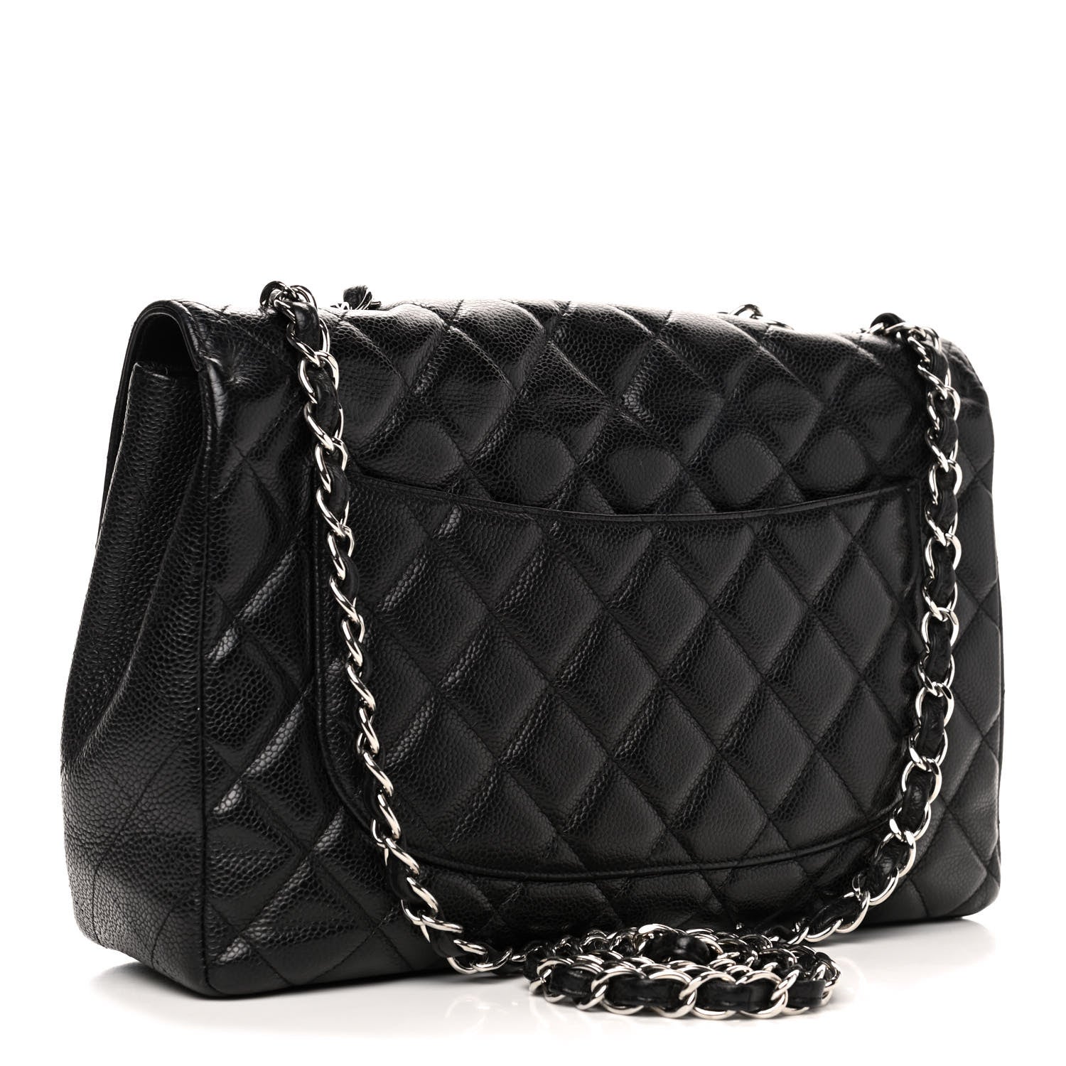 Chanel Caviar Quilted Jumbo Single Flap Black 2 of 5