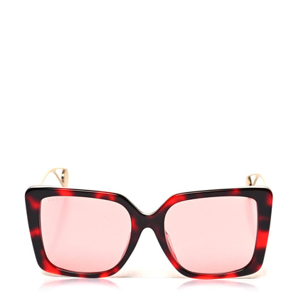 Gucci Acetate Oversize Square Frame GG0435S Sunglasses Red Havana 2 of 7