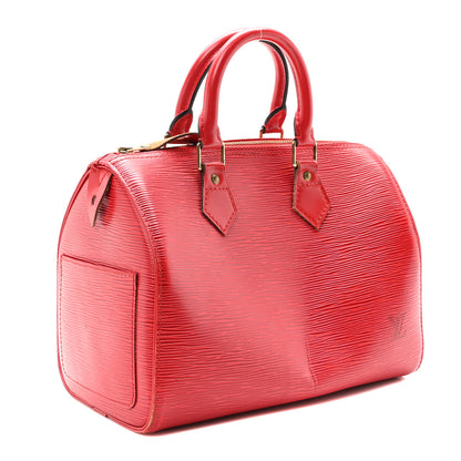 Louis Vuitton Epi Speedy 25 Castillan Red 3 of 10
