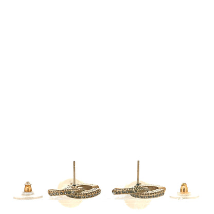 Chanel Baguette Crystal Pearl CC Drop Earrings Gold Black 3 of 5