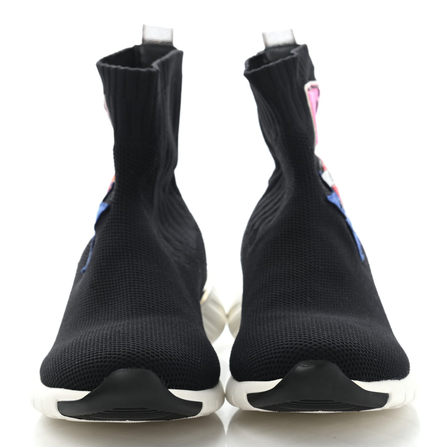 Stretch Fabric LV Black Heart Sock Sneaker 37.5 Black