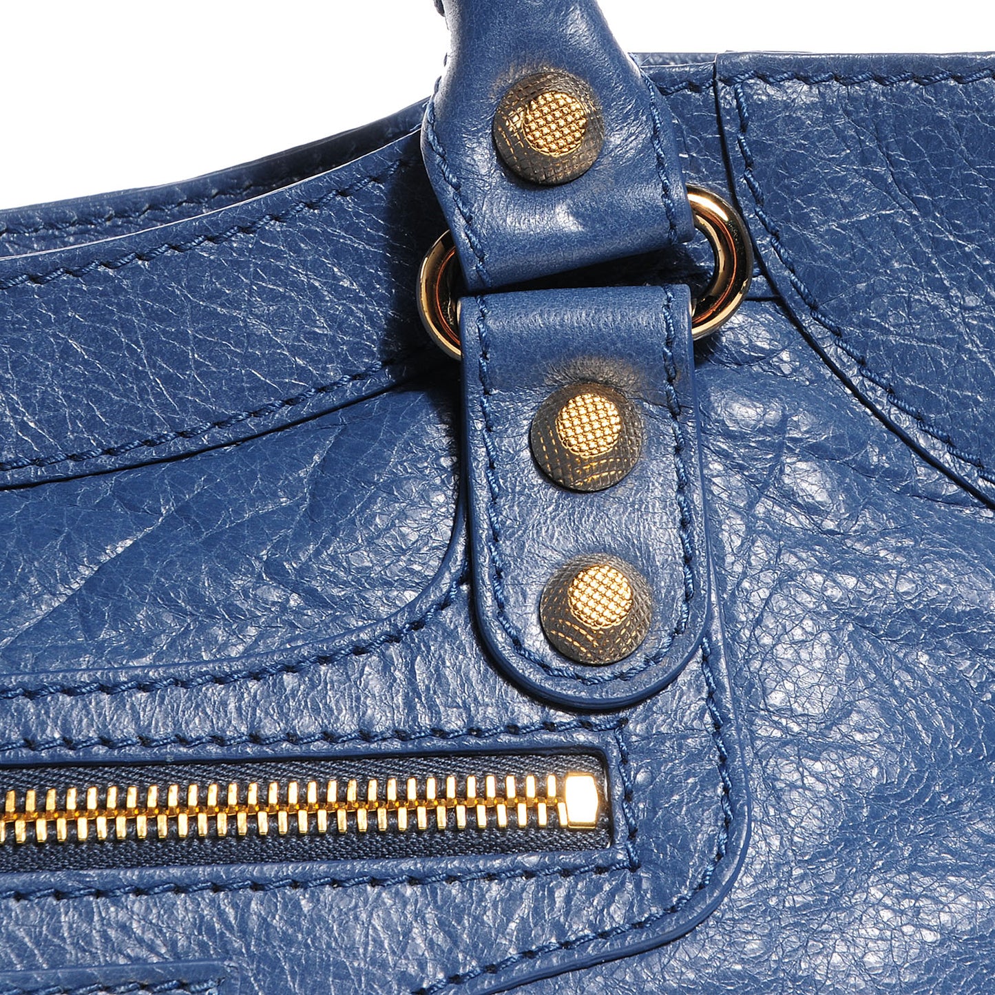 Agneau Giant 12 Gold Hardware Velo Bleu Persan