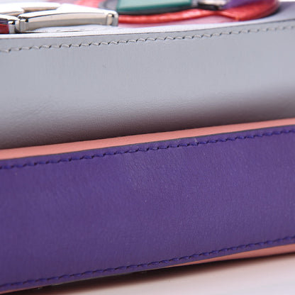 Fendi Vitello Dolce Elaphe Ayers Fox Hypnoteyes Studded Micro Double Baguette Polvere Viola Multicolor 11 of 11