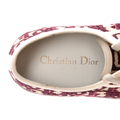 Christian Dior Canvas Oblique Walk'N'Dior Low Top Sneakers 38.5 Deep Amaranth 9 of 10