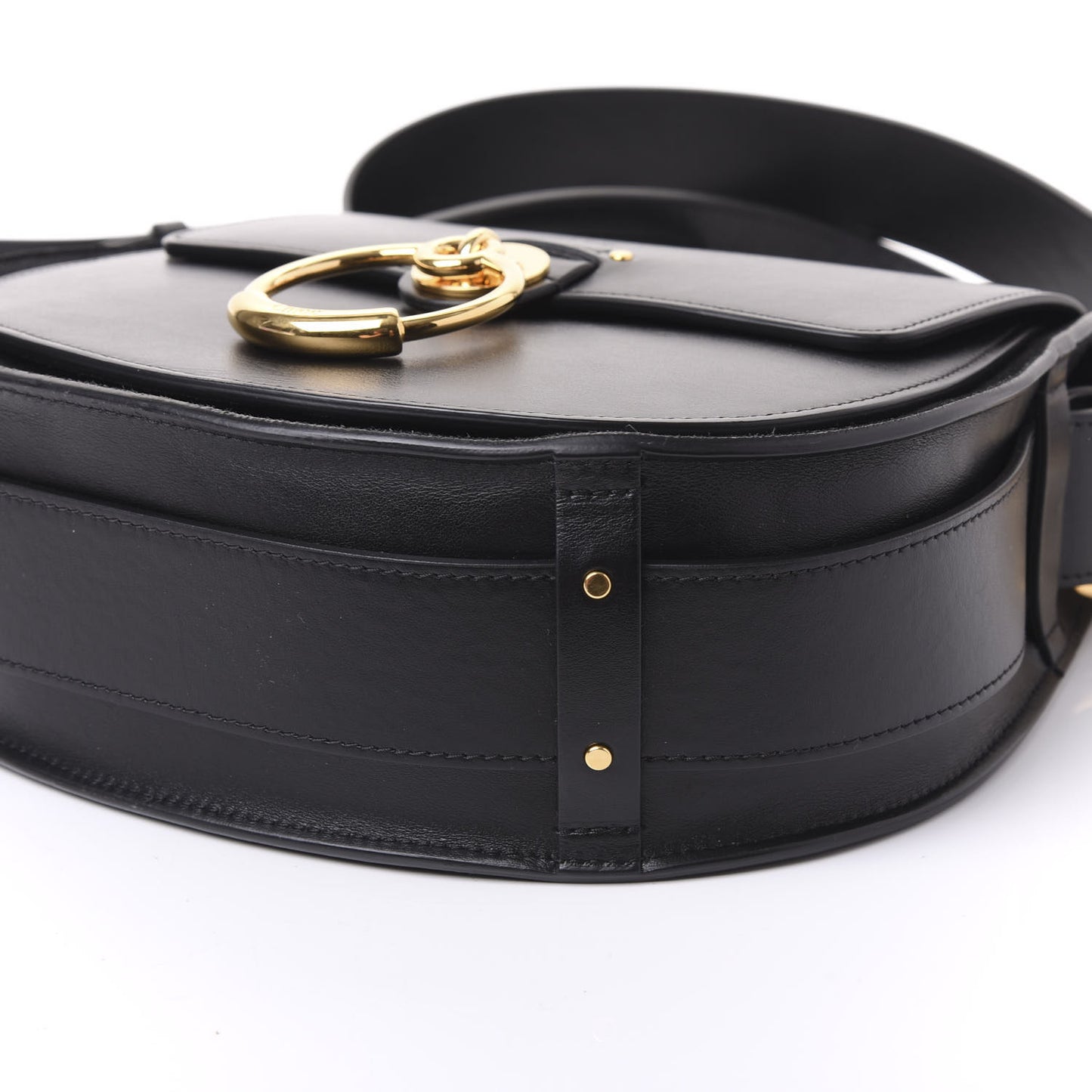 Grained Calfskin Large Tess Bag Black