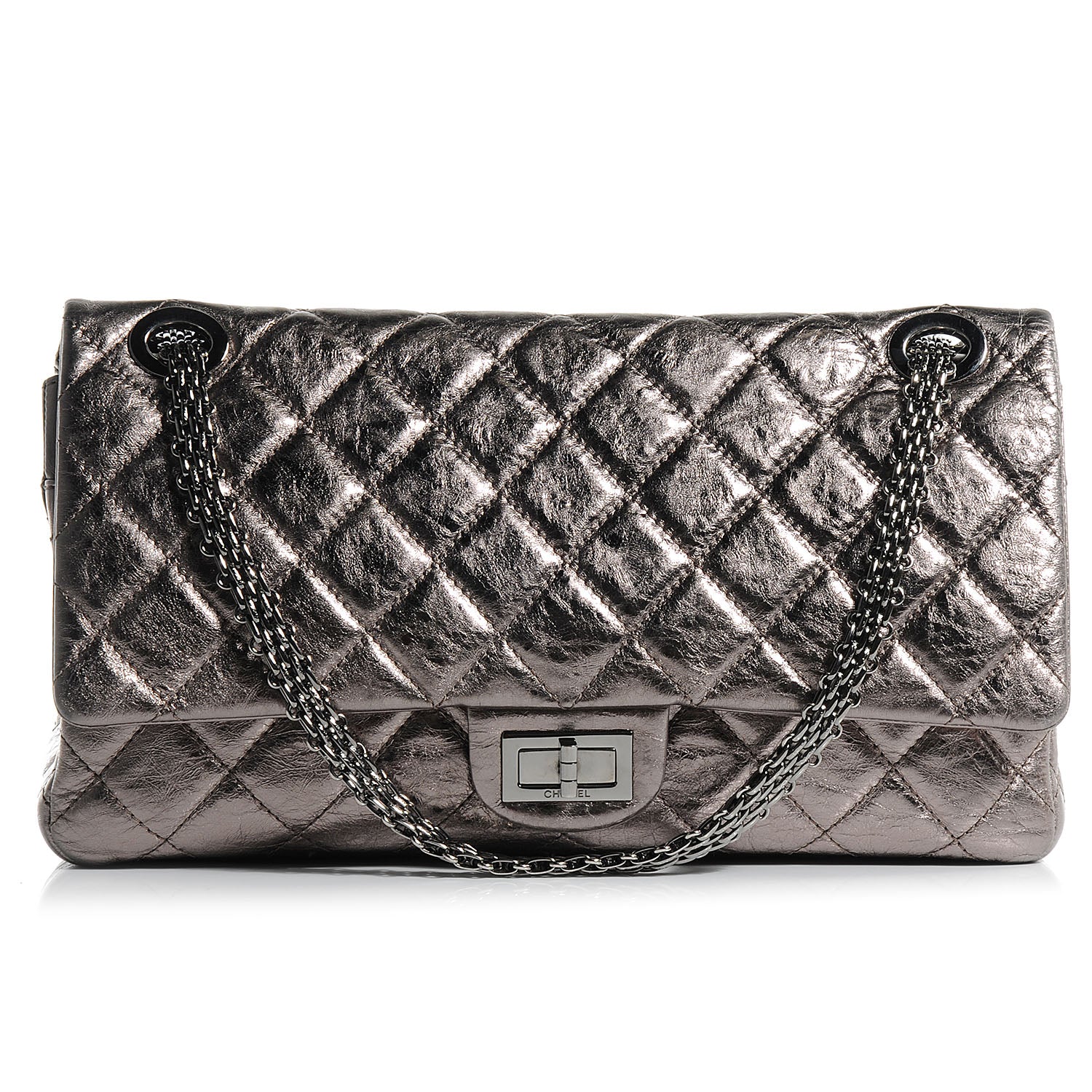 Chanel Aged Calfskin 2.55 Reissue 228 Flap Dark Silver 1 of 7