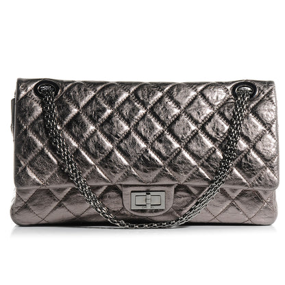 Chanel Aged Calfskin 2.55 Reissue 228 Flap Dark Silver 1 of 7