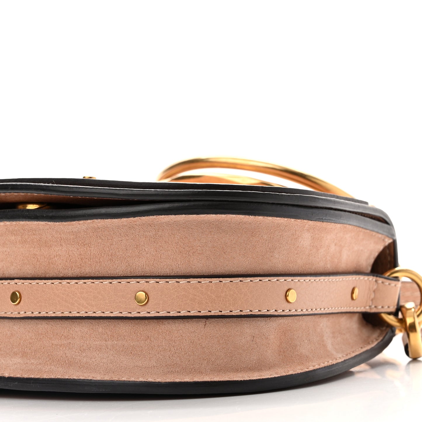 Calfskin Suede Small Nile Bracelet Bag Biscotti Beige