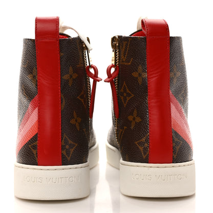 Louis Vuitton Calfskin Patent Monogram Stellar Sneaker Boots 35 Rouge 5 of 8