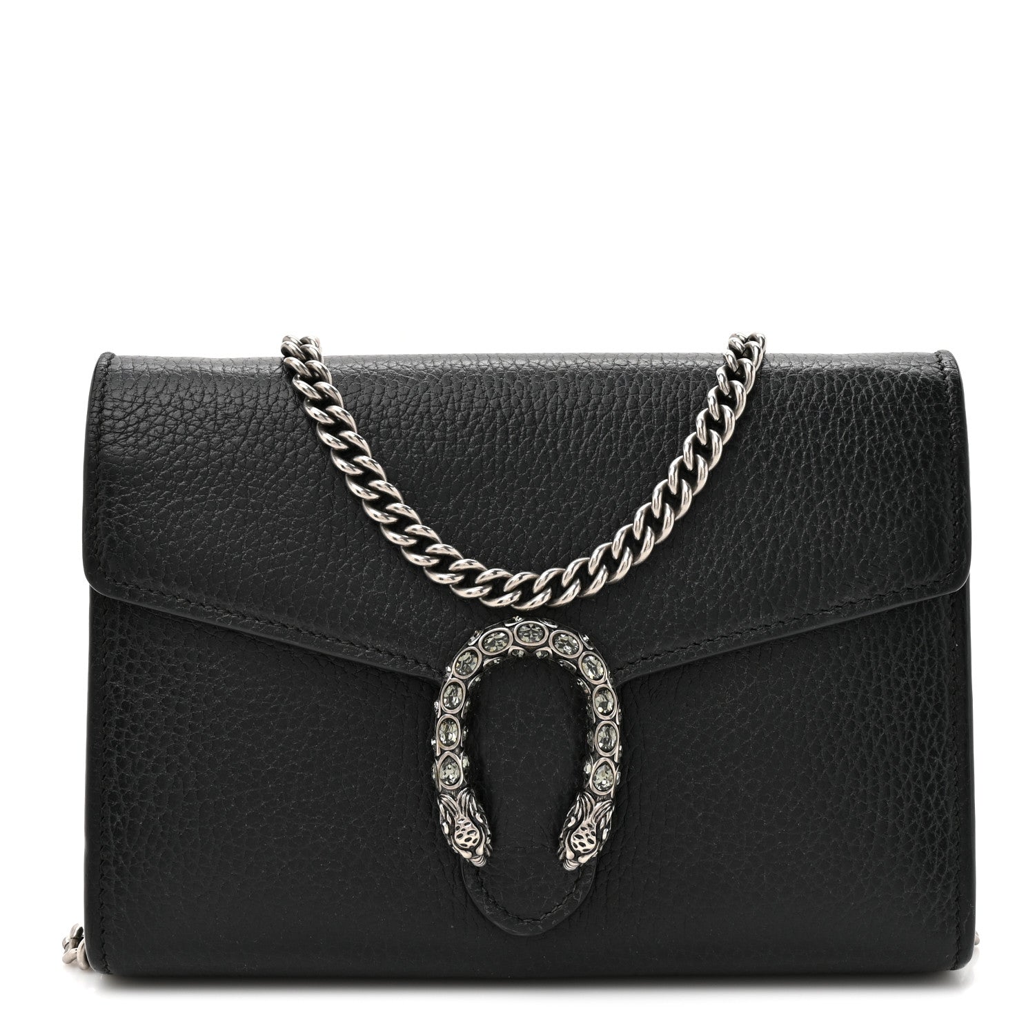 Gucci Calfskin Mini Dionysus Chain Wallet Black 1 of 16