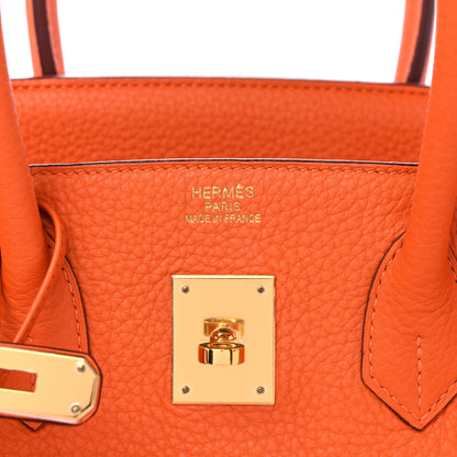 Hermes Taurillon Clemence Birkin 35 Orange 6 of 13