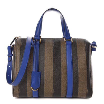 Fendi Pequin Spalmati Vitello Flamingo Small Boston Tobacco Blue Neon 1 of 7