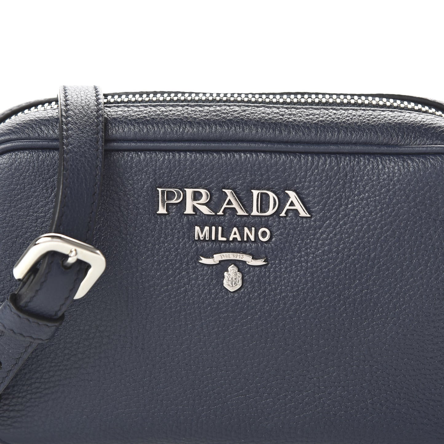 Vitello Daino Mini Camera Crossbody Bag Blue