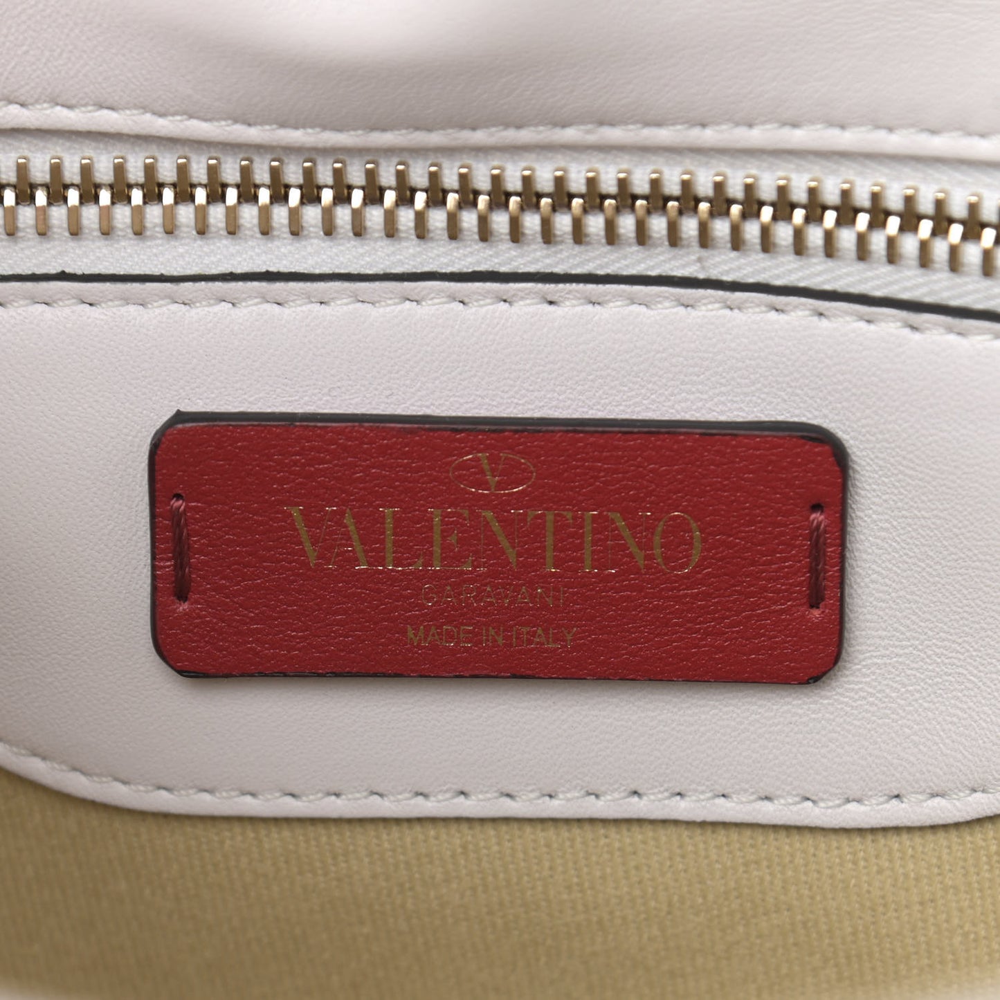 Lambskin VLTN Print Candystud Top Handle Bag Optic White Black