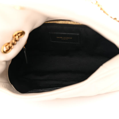 Saint Laurent Lambskin Quilted Toy Loulou Puffer Monogram Chain Satchel Crema Soft 5 of 12
