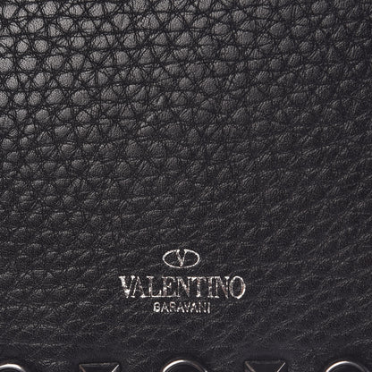 Valentino Garavani Grained Calfskin Onyx Rockstud Rolling Wallet on Chain Black 11 of 11