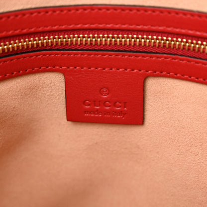 Gucci Soft Guccissima Signature Large Shoulder Tote Bag Hibiscus Red 6 of 11