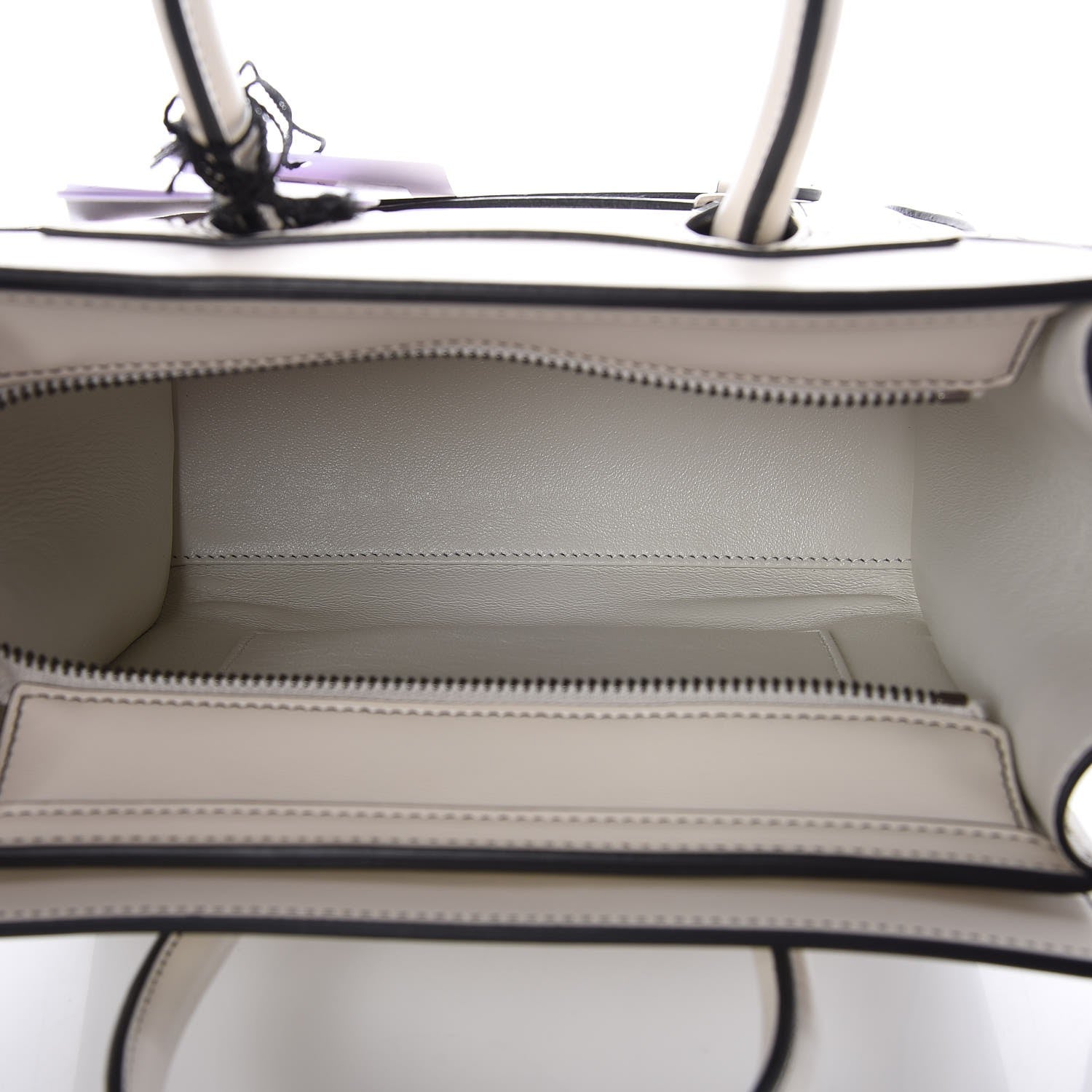 Celine Satin Calfskin Nano Debossed Luggage White 5 of 7