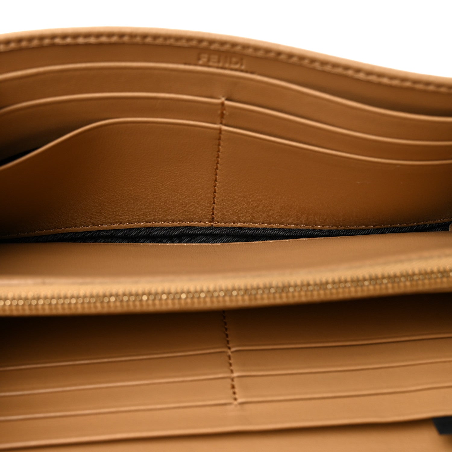 Fendi Nappa Matisse FF Embossed Continental Wallet Miele Scuro 5 of 10