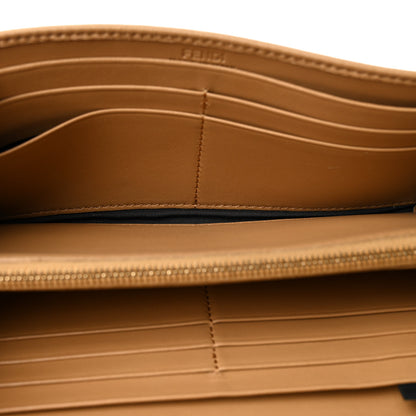 Fendi Nappa Matisse FF Embossed Continental Wallet Miele Scuro 5 of 10