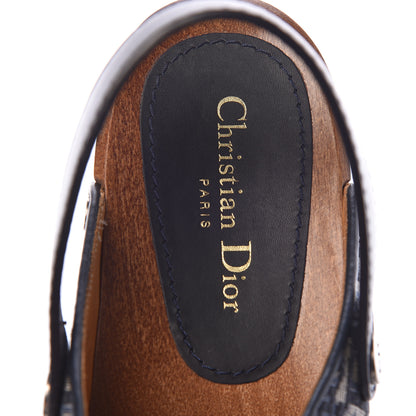 Christian Dior Canvas Oblique Diorquake 20mm Slingback Clogs 41 Deep Blue 7 of 8