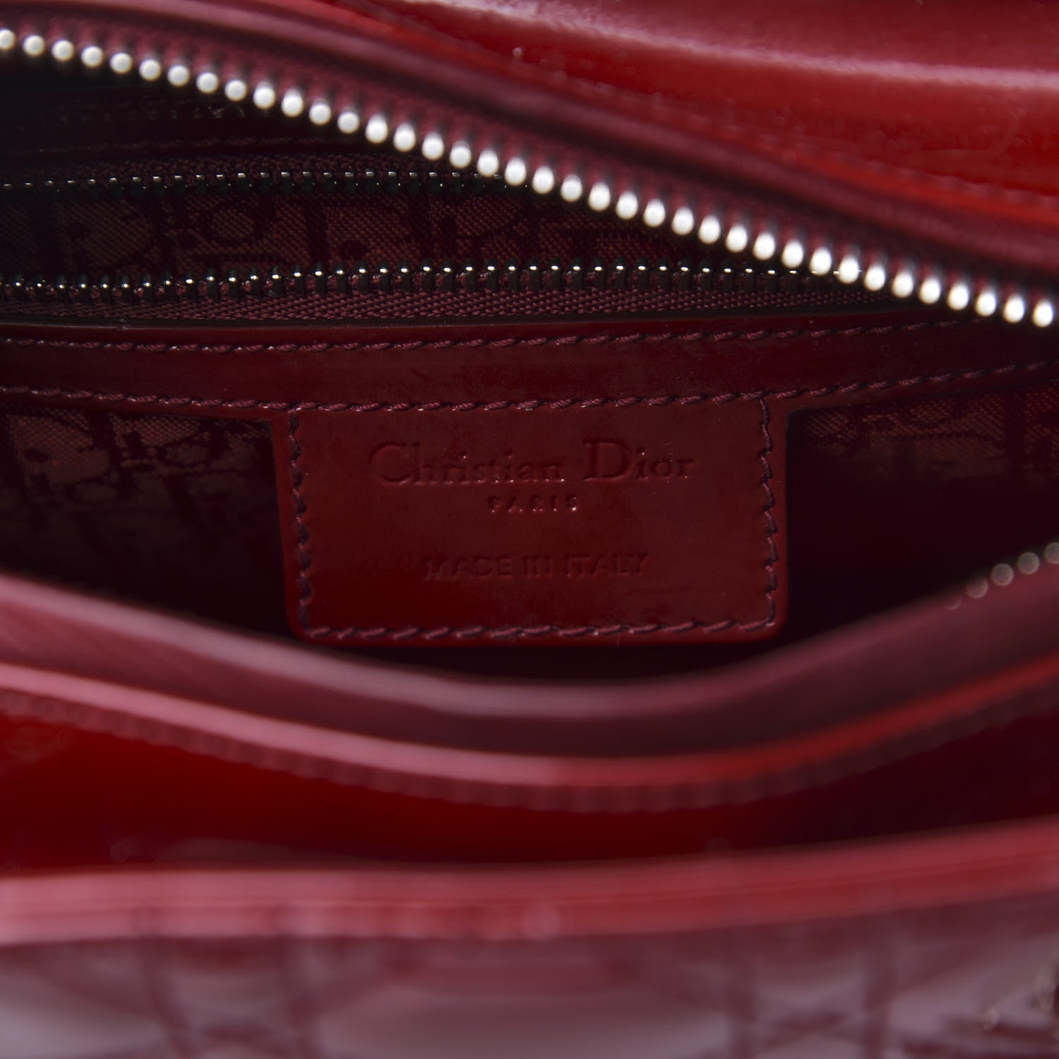 Christian Dior Patent Cannage Medium Lady Dior Red 6 of 11