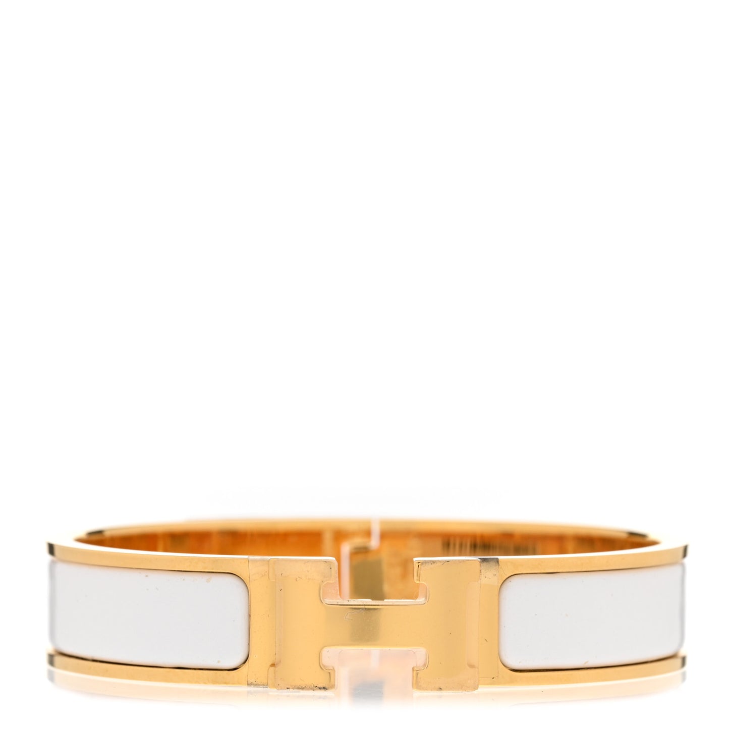 Enamel Narrow Clic Clac H Bracelet PM White