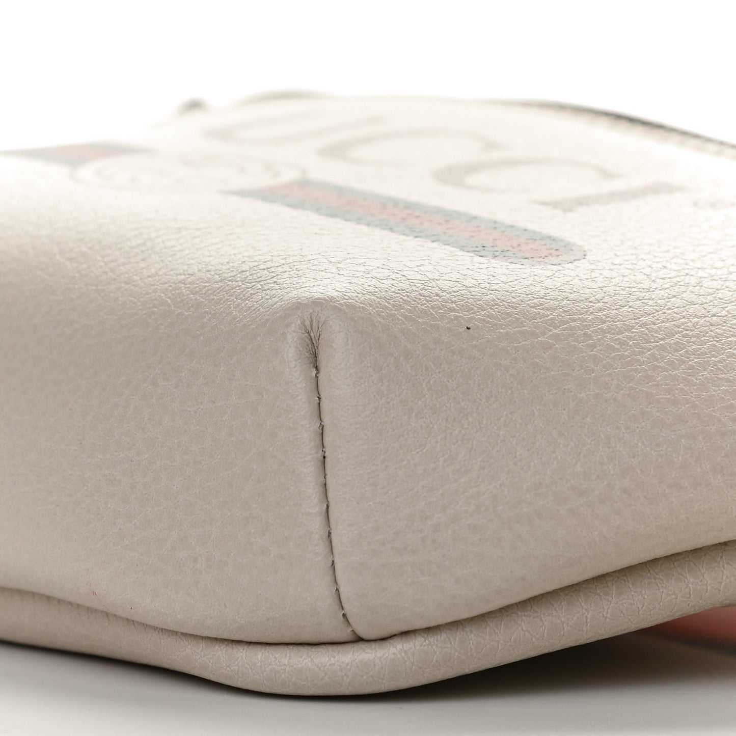 Grained Calfskin Small Logo Belt Bag White