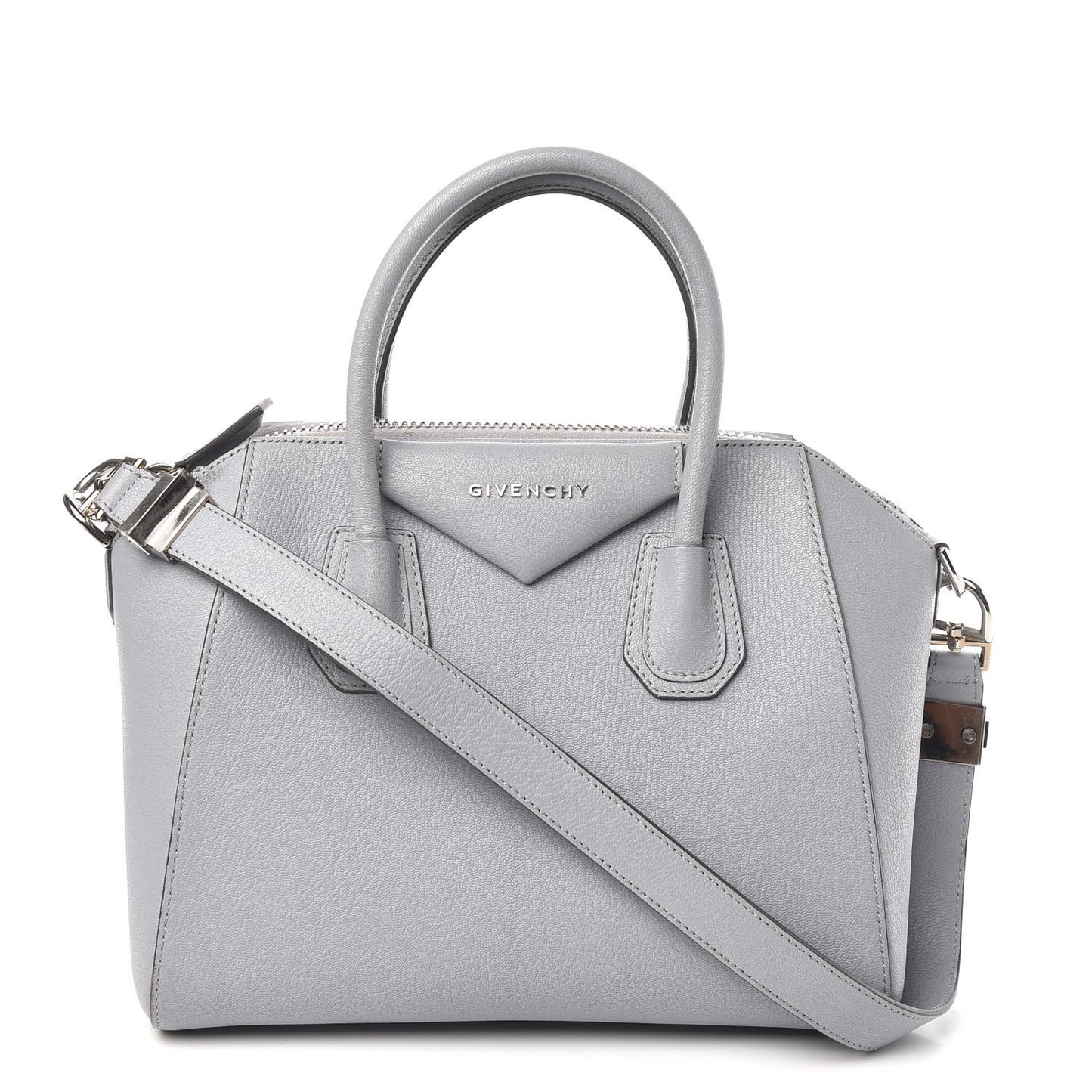 Sugar Goatskin Small Antigona Pearl Grey
