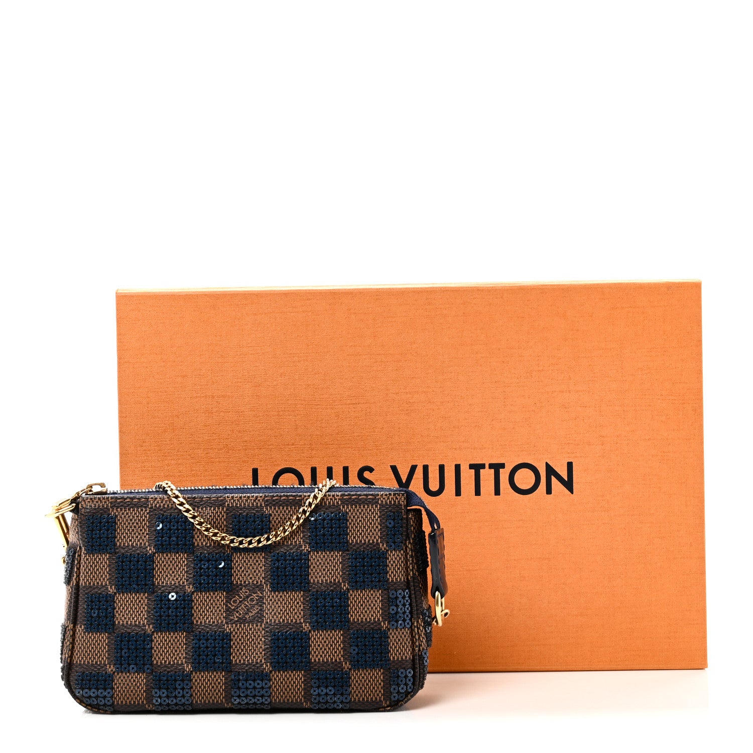 Louis Vuitton Damier Paillettes Mini Pochette Accessories Blue 8 of 8