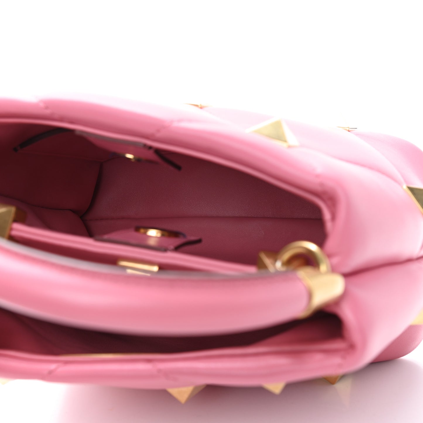 Nappa Small Roman Stud The Handle Bag Flamingo Pink