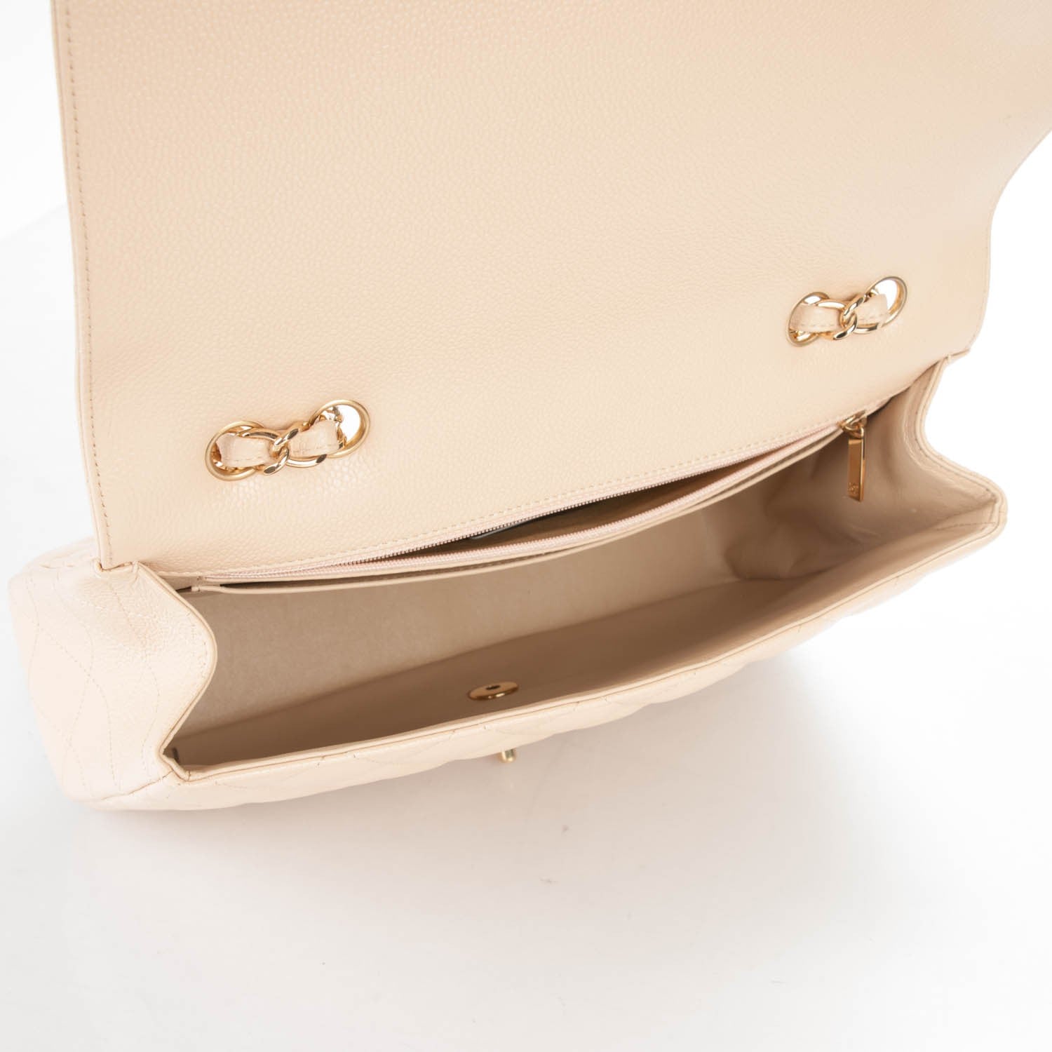 Chanel Caviar Quilted Jumbo Single Flap Beige Clair 5 of 7