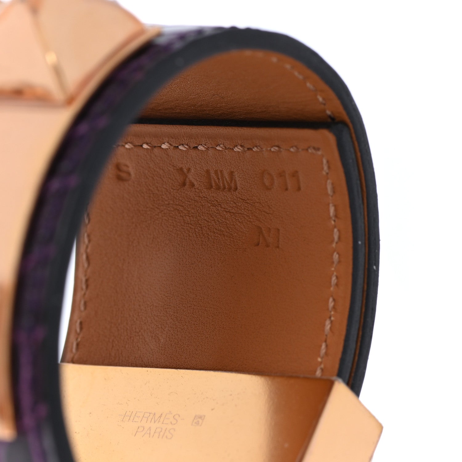 Hermes Shiny Alligator Collier De Chien CDC Bracelet S Amethyst 5 of 7