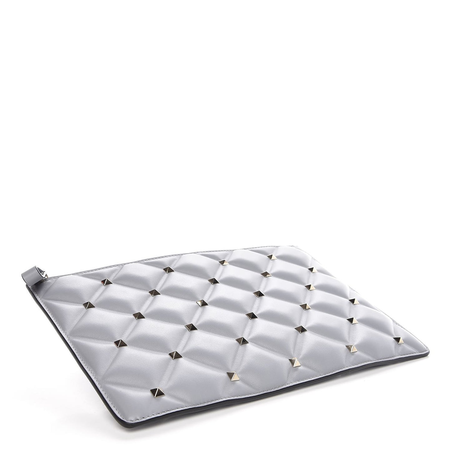 Nappa Candystud Zip Pouch Pastel Grey