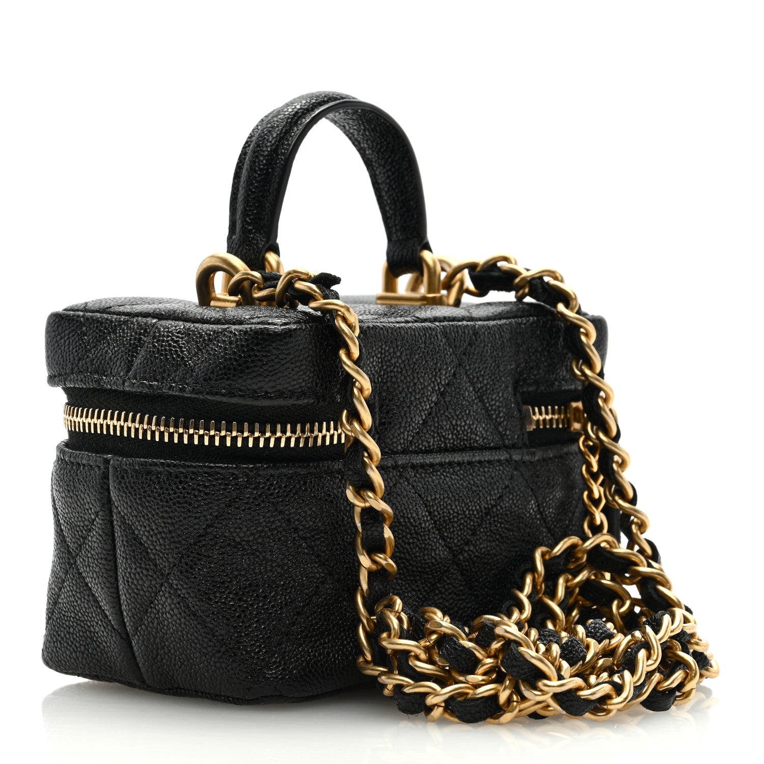 Chanel Caviar Quilted Mini Top Handle Vanity With Chain Black 3 of 10
