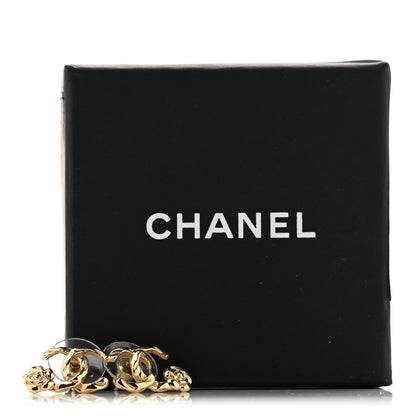 Chanel Metal Camellia CC Earrings Gold 6 of 6