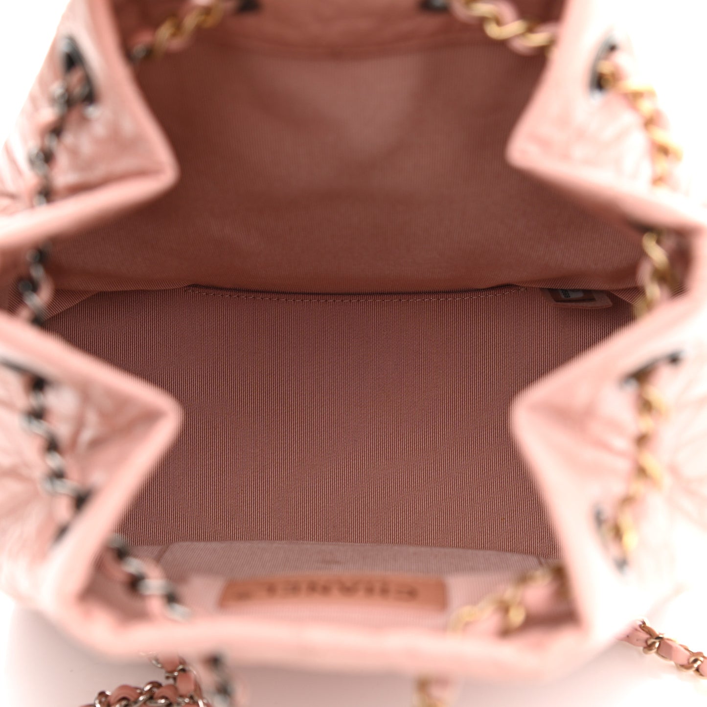Aged Calfskin Quilted Small Gabrielle Backpack Pink