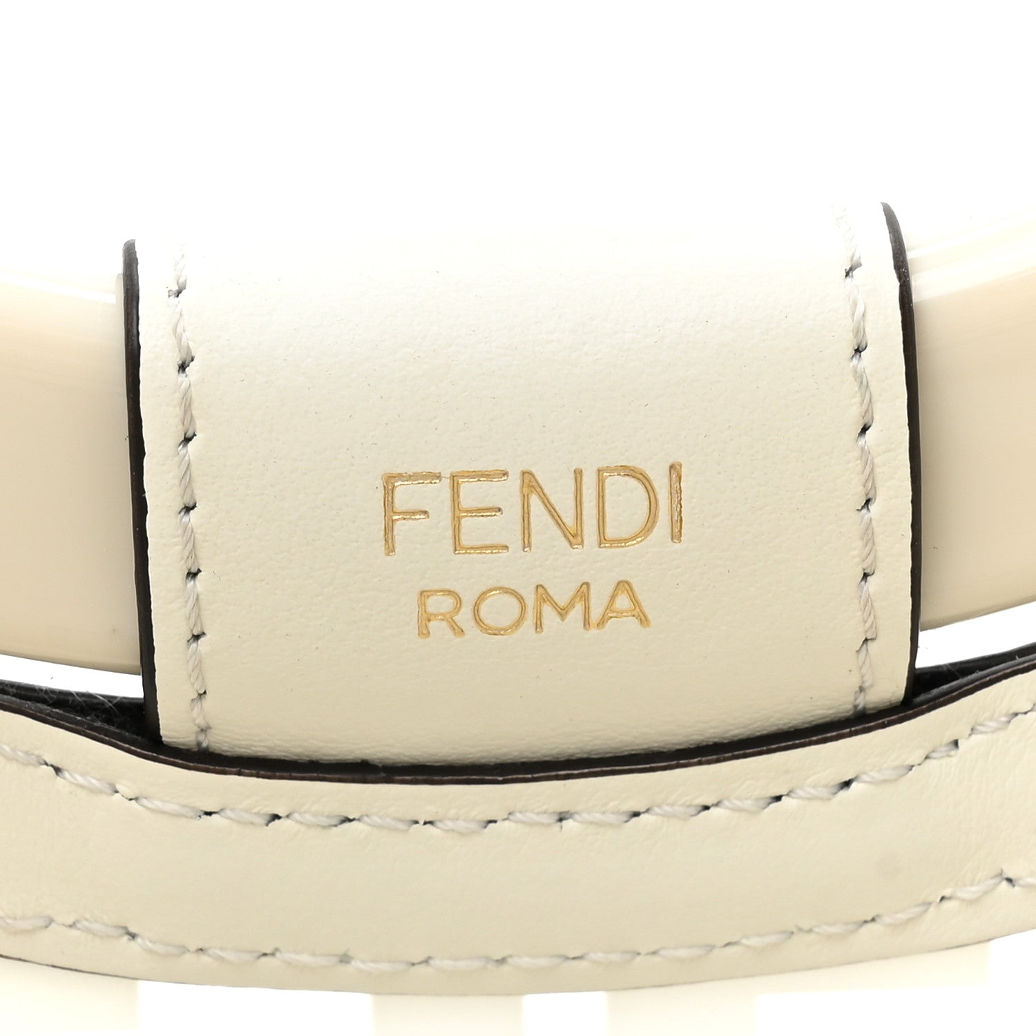 Fendi TPU FF Vitello Century Plexiglass Small Runaway Shopper Tote White 6 of 13