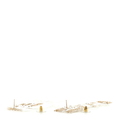 Chanel Crystal Cha-Nel Logo Drop Earrings Gold 4 of 6