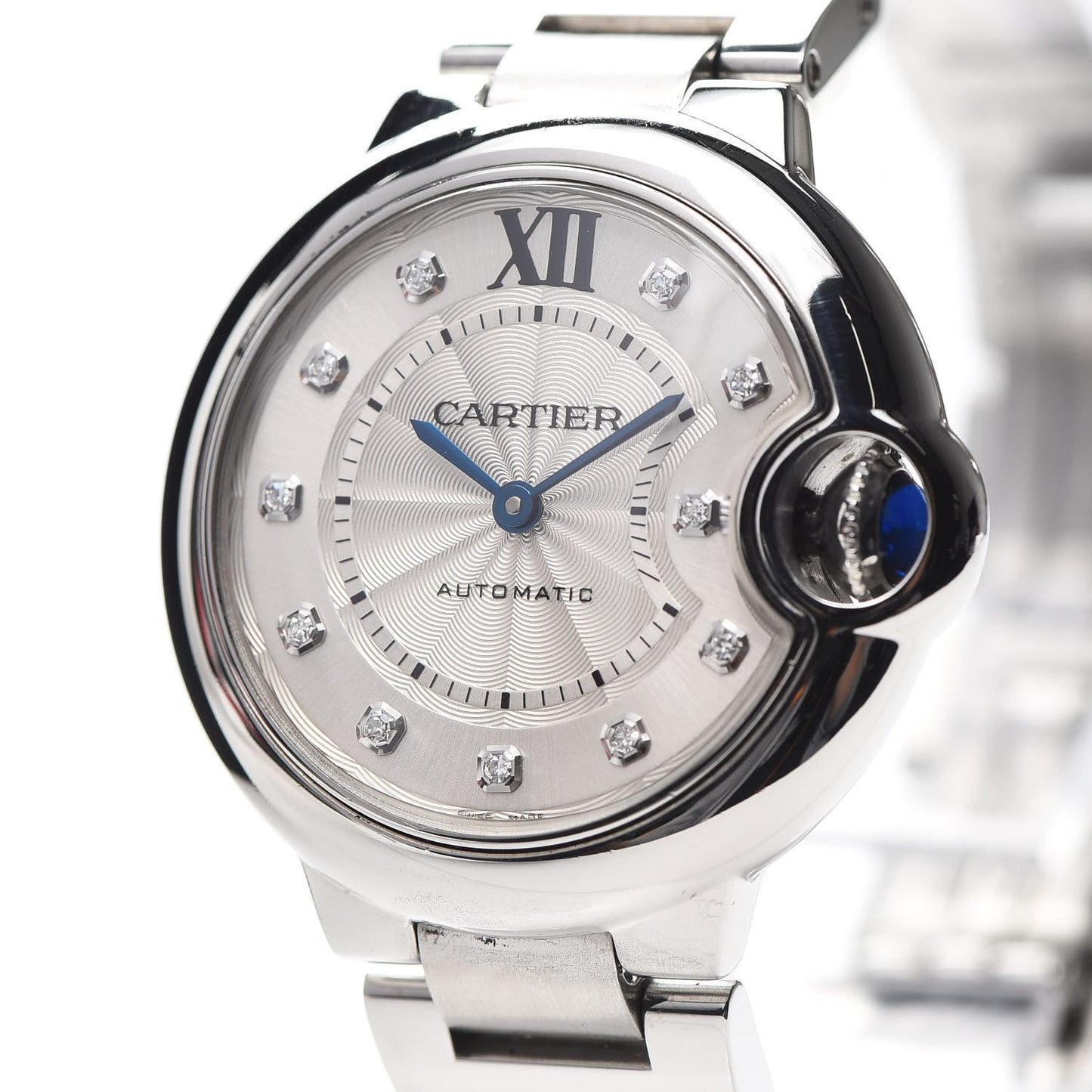 Stainless Steel Diamond 33mm Ballon Bleu De Automatic Watch