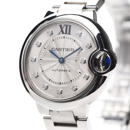 Cartier Stainless Steel Diamond 33mm Ballon Bleu De Automatic Watch 8 of 9