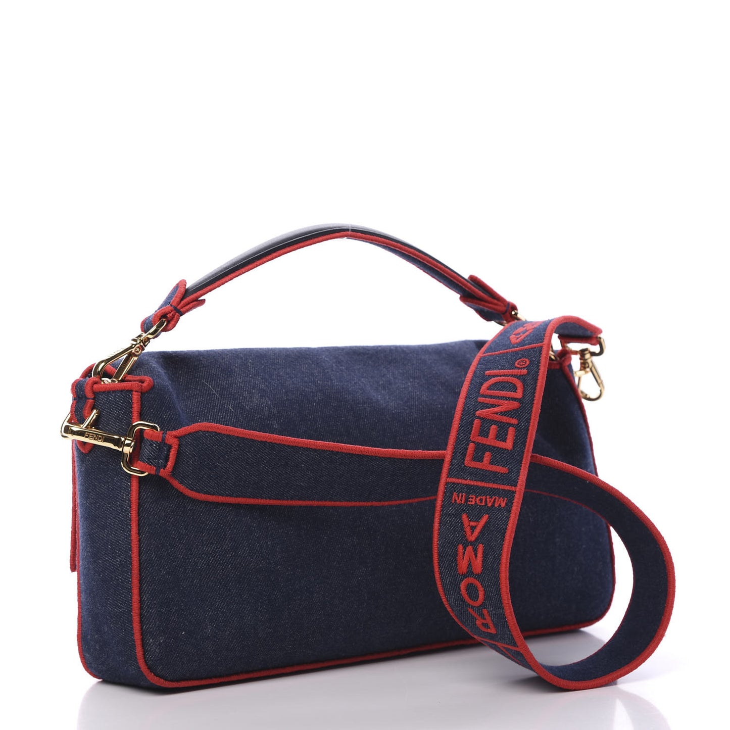 Denim Large Baguette Blue Rosso