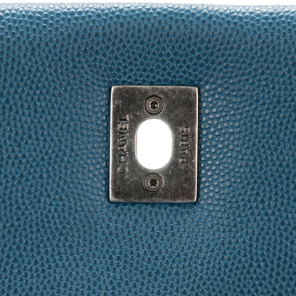 Chanel Caviar Quilted Small Coco Handle Flap Blue 6 of 8