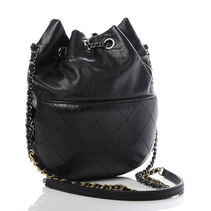 Chanel Calfskin Quilted Small Gabrielle Bucket Black 3 of 9